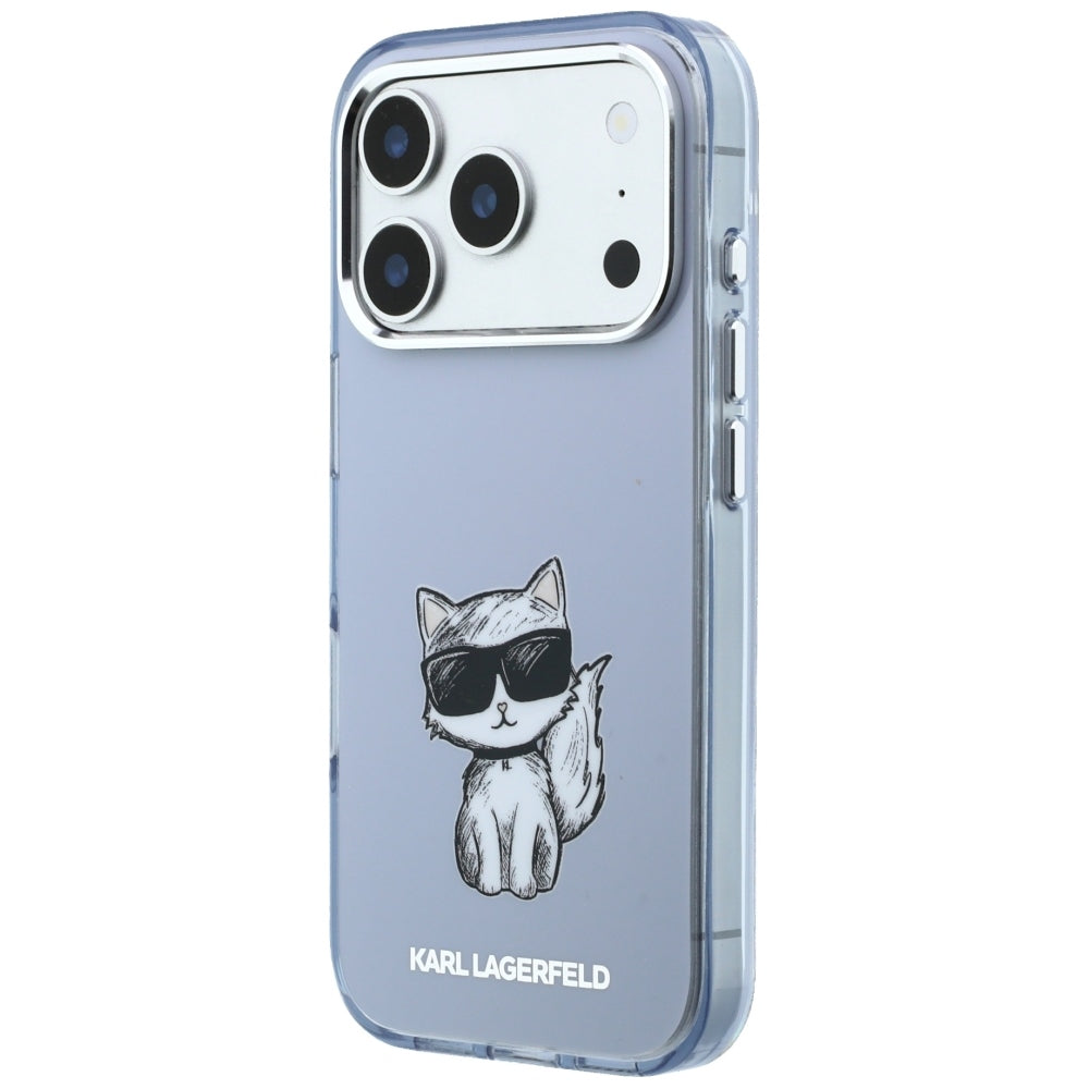 MagSafe pouzdro pro Apple iPhone 18 Pro / 17 Pro, Karl Lagerfeld, IML Choupette Body Sketch Print, Modrá
