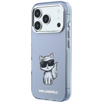 MagSafe pouzdro pro Apple iPhone 18 Pro / 17 Pro, Karl Lagerfeld, IML Choupette Body Sketch Print, Modrá