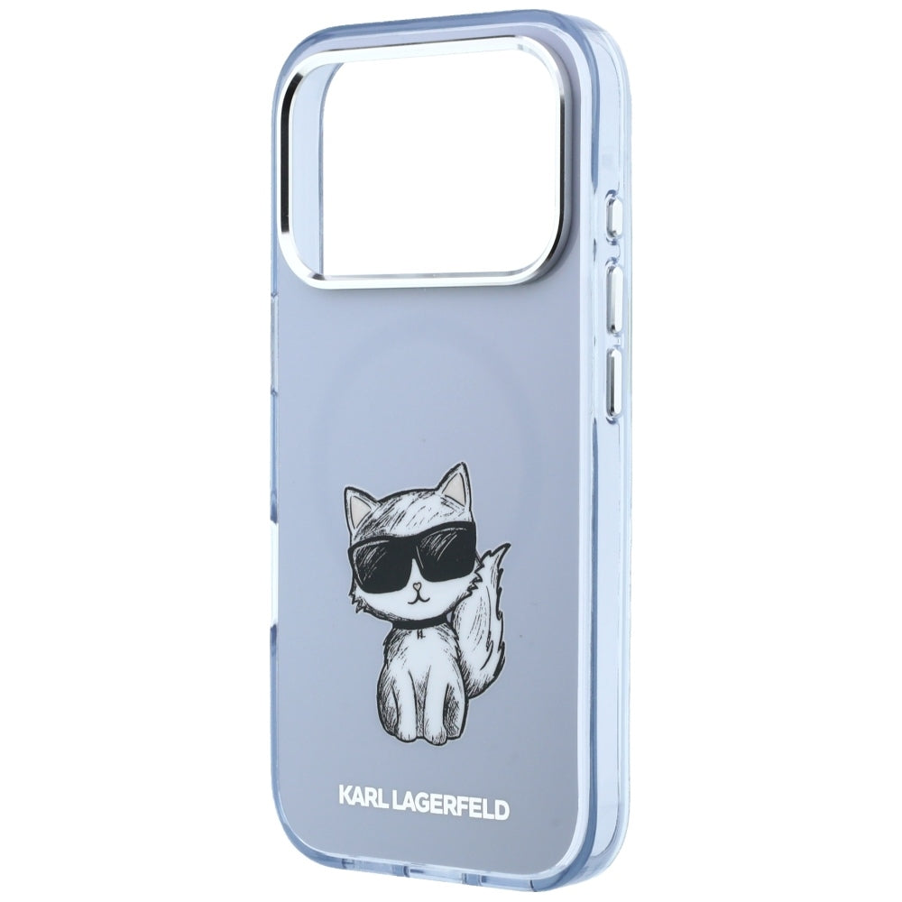 MagSafe pouzdro pro Apple iPhone 18 Pro / 17 Pro, Karl Lagerfeld, IML Choupette Body Sketch Print, Modrá