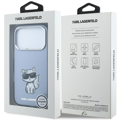 MagSafe pouzdro pro Apple iPhone 18 Pro / 17 Pro, Karl Lagerfeld, IML Choupette Body Sketch Print, Modrá