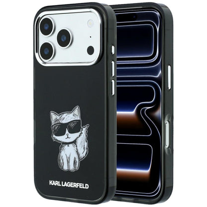 MagSafe pouzdro pro Apple iPhone 18 Pro / 17 Pro, Karl Lagerfeld, IML Choupette Body Sketch Print, Černá