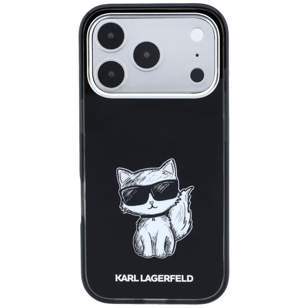 MagSafe pouzdro pro Apple iPhone 18 Pro / 17 Pro, Karl Lagerfeld, IML Choupette Body Sketch Print, Černá