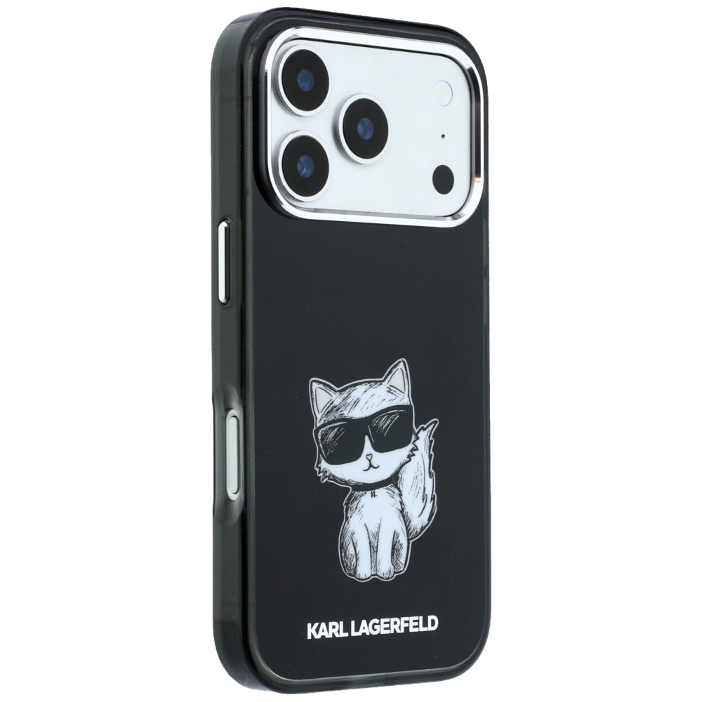 MagSafe pouzdro pro Apple iPhone 18 Pro / 17 Pro, Karl Lagerfeld, IML Choupette Body Sketch Print, Černá