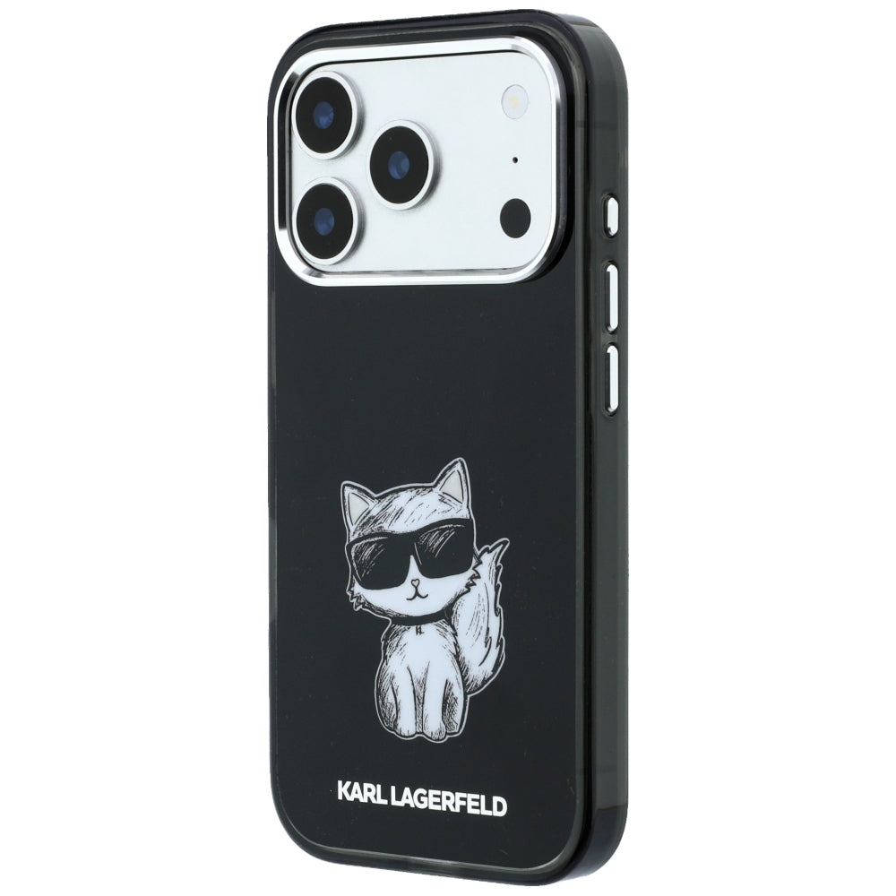 MagSafe pouzdro pro Apple iPhone 18 Pro / 17 Pro, Karl Lagerfeld, IML Choupette Body Sketch Print, Černá