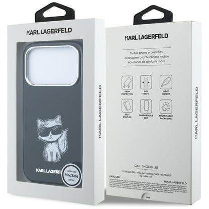 MagSafe pouzdro pro Apple iPhone 18 Pro / 17 Pro, Karl Lagerfeld, IML Choupette Body Sketch Print, Černá