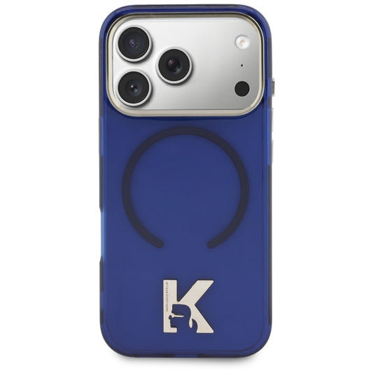 Pouzdro MagSafe pro Apple iPhone 18 Pro / 17 Pro, Karl Lagerfeld, IML Karl Head Logo, modré