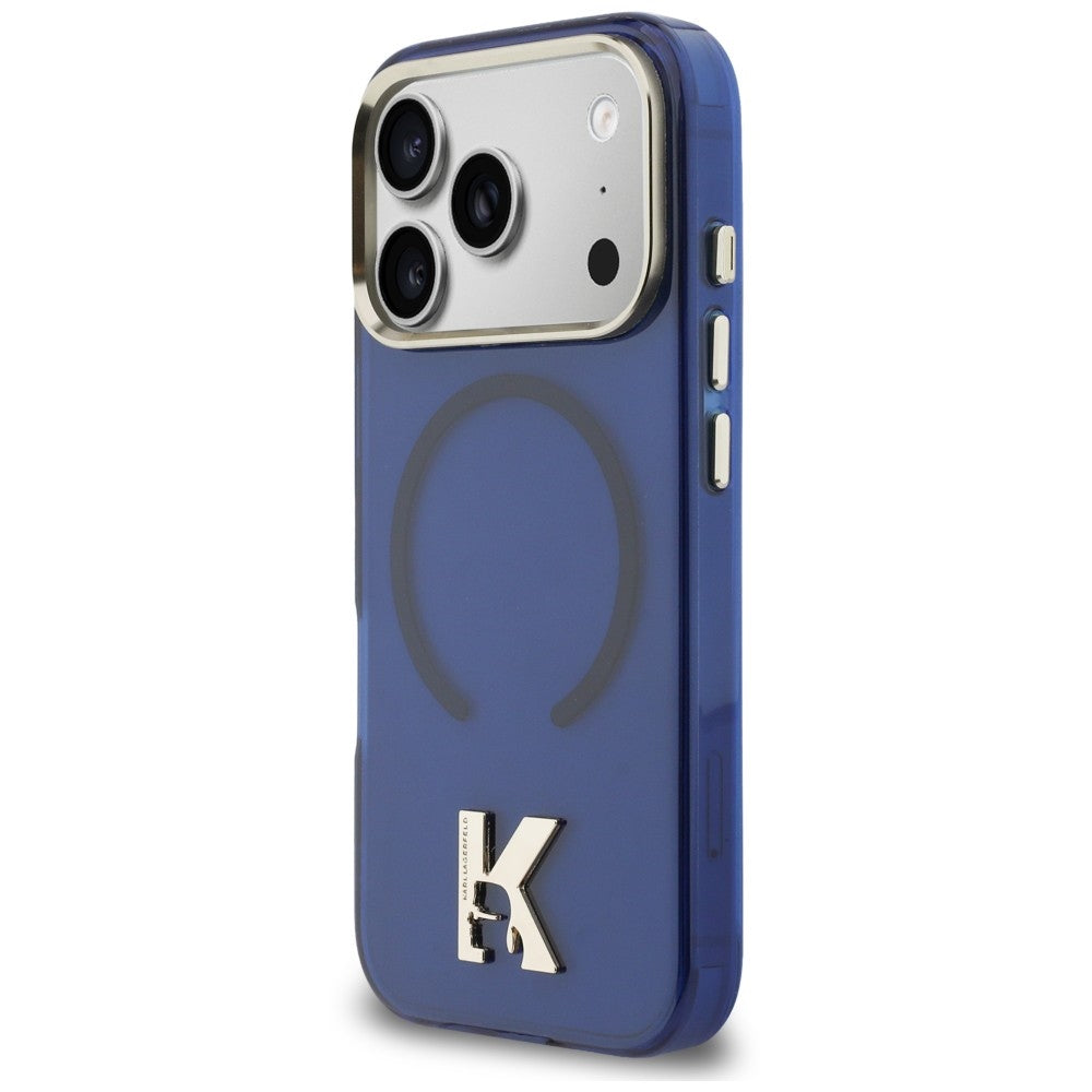 MagSafe Case for Apple iPhone 18 Pro / 17 Pro, Karl Lagerfeld, IML Karl Head Logo, Blue