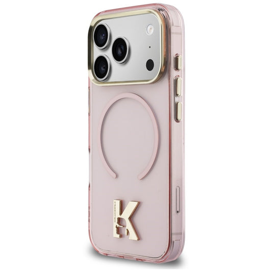 Pouzdro MagSafe pro Apple iPhone 18 Pro / 17 Pro, Karl Lagerfeld, IML Karl Head Logo, růžové