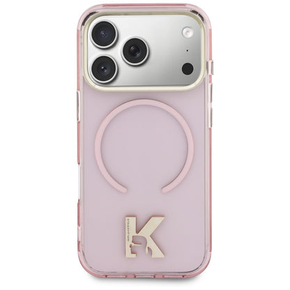 Pouzdro MagSafe pro Apple iPhone 18 Pro / 17 Pro, Karl Lagerfeld, IML Karl Head Logo, růžové