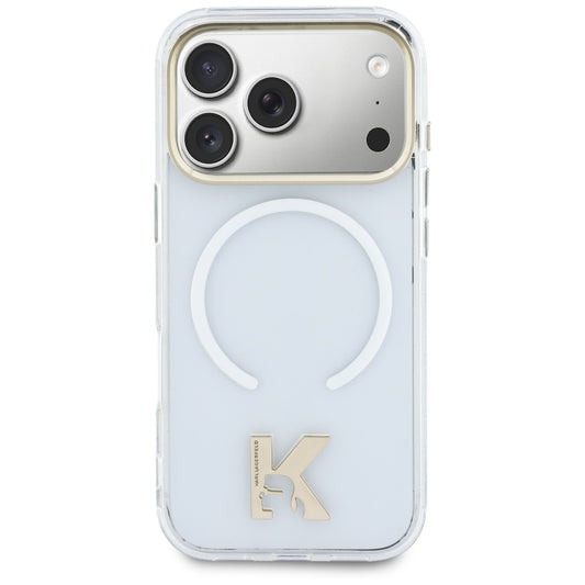 Pouzdro MagSafe pro Apple iPhone 18 Pro / 17 Pro, Karl Lagerfeld, IML Karl Head Logo, průhledné