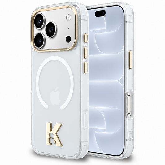 Pouzdro MagSafe pro Apple iPhone 18 Pro / 17 Pro, Karl Lagerfeld, IML Karl Head Logo, průhledné