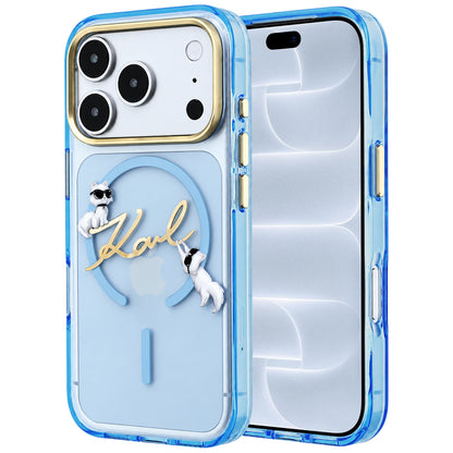 MagSafe pouzdro pro Apple iPhone 18 Pro / 17 Pro, Karl Lagerfeld, IML Karl Script Logo, Bleu