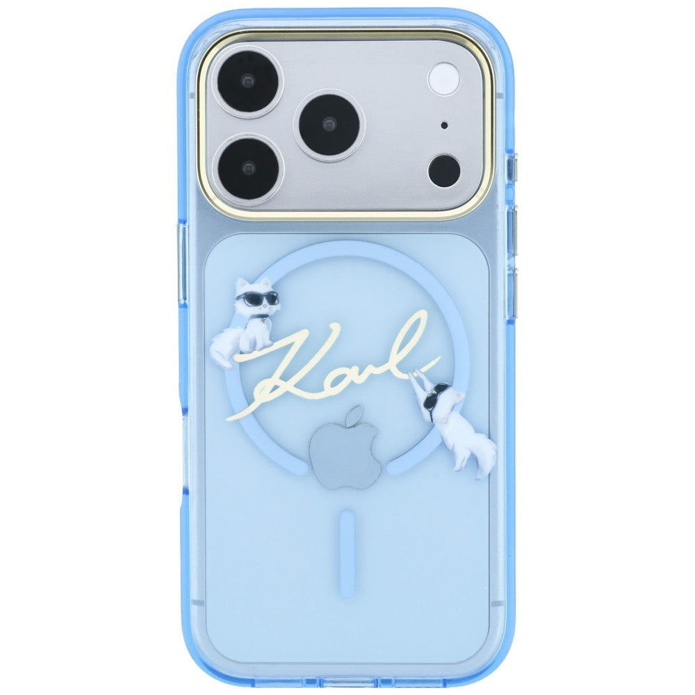 MagSafe pouzdro pro Apple iPhone 18 Pro / 17 Pro, Karl Lagerfeld, IML Karl Script Logo, Bleu