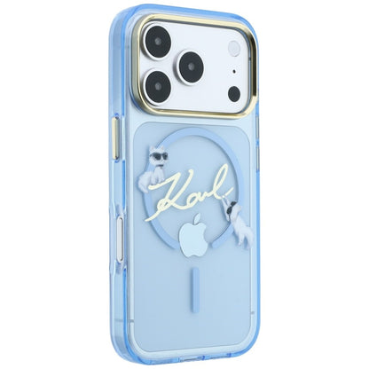 MagSafe pouzdro pro Apple iPhone 18 Pro / 17 Pro, Karl Lagerfeld, IML Karl Script Logo, Bleu