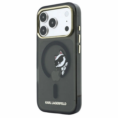 MagSafe pouzdro pro Apple iPhone 18 Pro / 17 Pro, Karl Lagerfeld, IML Peekaboo Print a kovový rám, černé