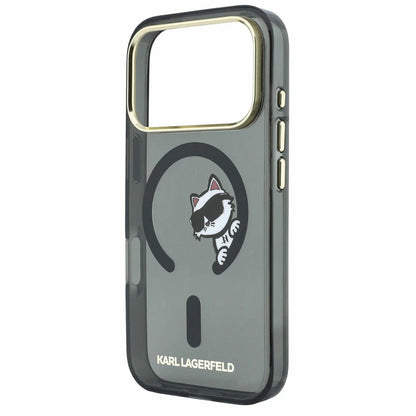 MagSafe pouzdro pro Apple iPhone 18 Pro / 17 Pro, Karl Lagerfeld, IML Peekaboo Print a kovový rám, černé