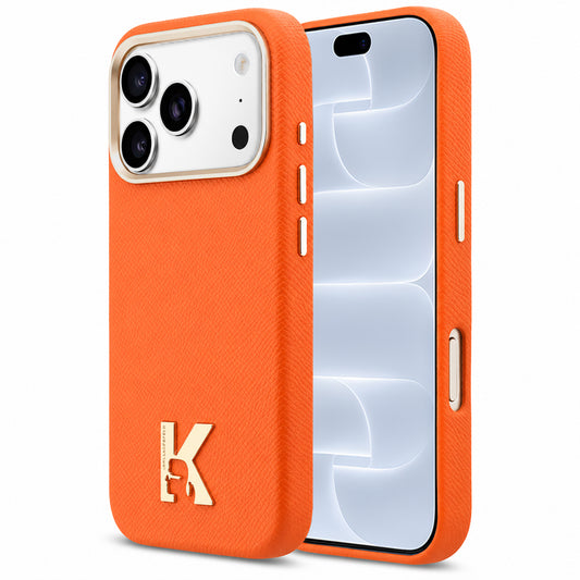MagSafe pouzdro pro Apple iPhone 18 Pro / 17 Pro, Karl Lagerfeld, logo Karlovy hlavy, oranžové