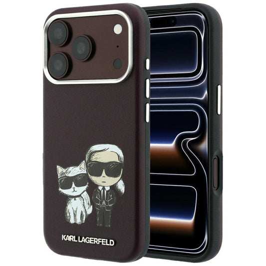 MagSafe pouzdro pro Apple iPhone 18 Pro / 17 Pro, Karl Lagerfeld, KC Bodies Sketch, Vínová