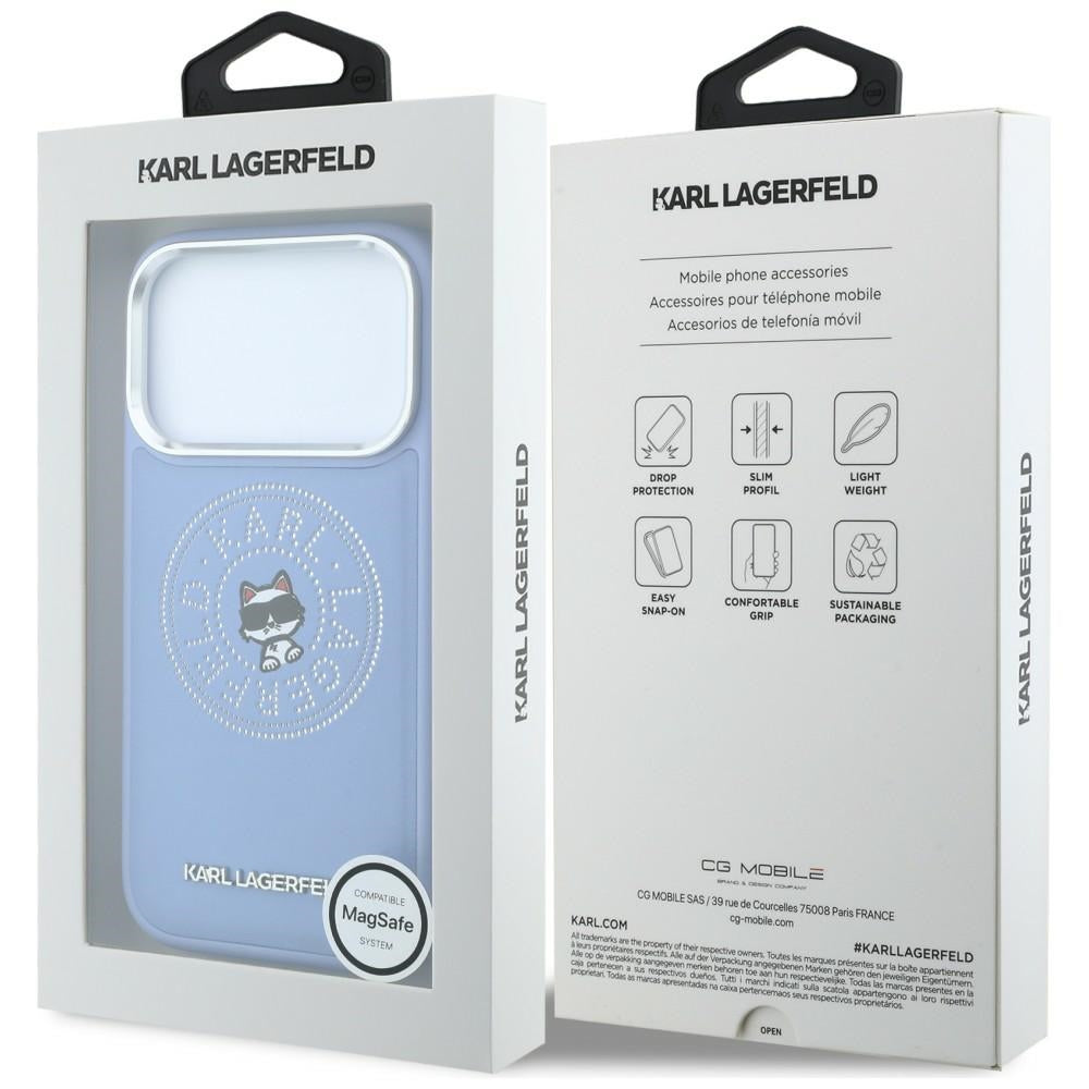 MagSafe Case for Apple iPhone 18 Pro / 17 Pro, Karl Lagerfeld, Point and Choupette Sketch, Blue