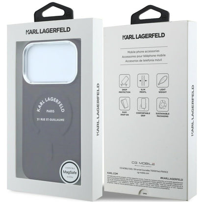 MagSafe pouzdro pro Apple iPhone 18 Pro / 17 Pro, Karl Lagerfeld, Ring Karl RSG Logo, Vínová