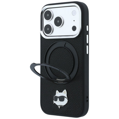 MagSafe Case for Apple iPhone 18 Pro / 17 Pro, Karl Lagerfeld, Ring Stand 360 Choupette Pin, Black