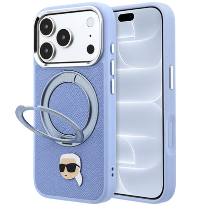 MagSafe pouzdro pro Apple iPhone 18 Pro / 17 Pro, Karl Lagerfeld, Ring Stand 360 Karl Pin, modré