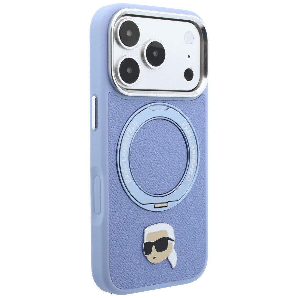 MagSafe pouzdro pro Apple iPhone 18 Pro / 17 Pro, Karl Lagerfeld, Ring Stand 360 Karl Pin, modré