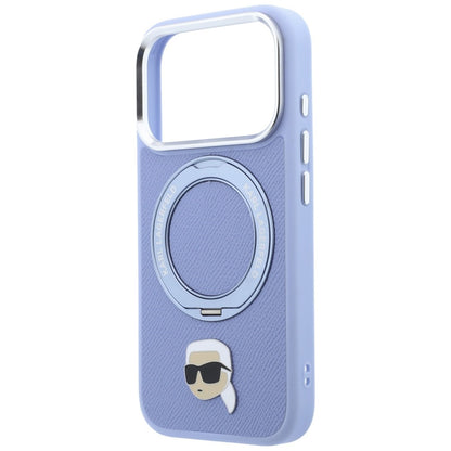 MagSafe pouzdro pro Apple iPhone 18 Pro / 17 Pro, Karl Lagerfeld, Ring Stand 360 Karl Pin, modré