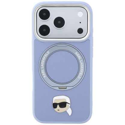 MagSafe pouzdro pro Apple iPhone 18 Pro / 17 Pro, Karl Lagerfeld, Ring Stand 360 Karl Pin, modré