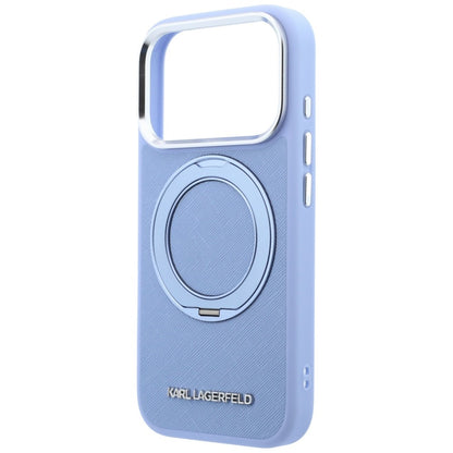 MagSafe pouzdro pro Apple iPhone 18 Pro / 17 Pro, Karl Lagerfeld, Ring Stand 360 Saffiano, Bleu