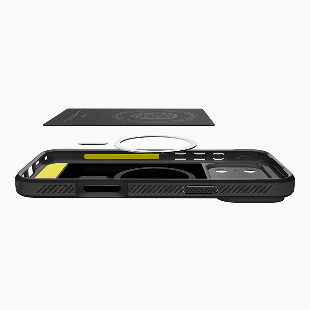MagSafe pouzdro pro Apple iPhone 18 Pro / 17 Pro, Spigen, Rugged Armor, Matná černá ACS12147