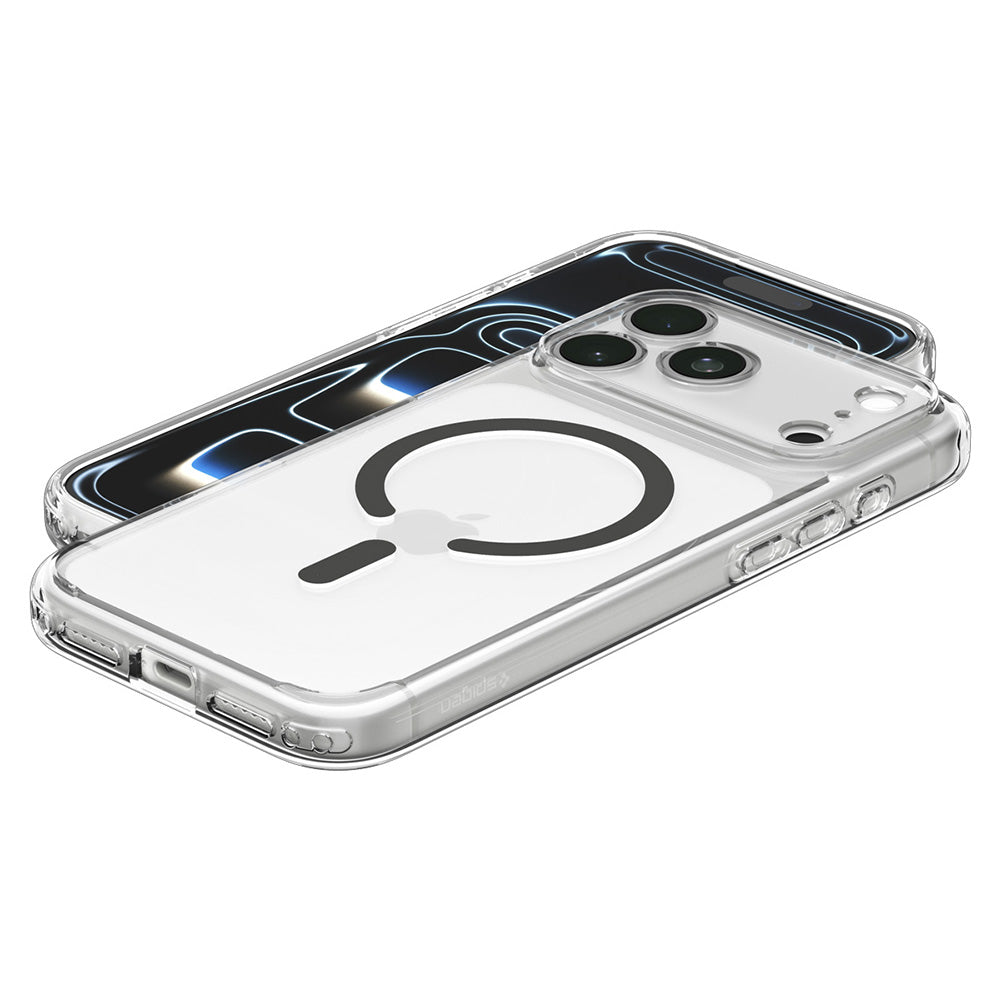 MagSafe pouzdro pro Apple iPhone 18 Pro / 17 Pro, Spigen, Ultra Hybrid, Šedá průhledná ACS12156