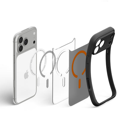 MagSafe pouzdro pro Apple iPhone 18 Pro / 17 Pro, Spigen, Ultra Hybrid, Černá Oranžová Matná ACS12162