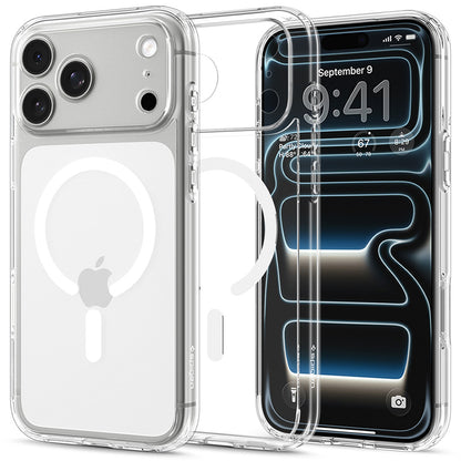 MagSafe pouzdro pro Apple iPhone 18 Pro / 17 Pro, Spigen, Ultra Hybrid, Průhledná bílá ACS12155