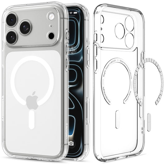 MagSafe pouzdro pro Apple iPhone 18 Pro / 17 Pro, Spigen, Ultra Hybrid, Průhledná bílá ACS12155