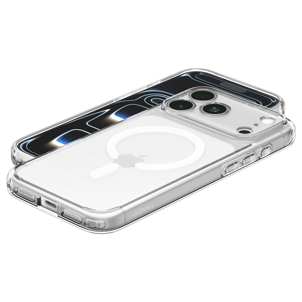MagSafe pouzdro pro Apple iPhone 18 Pro / 17 Pro, Spigen, Ultra Hybrid, Průhledná bílá ACS12155