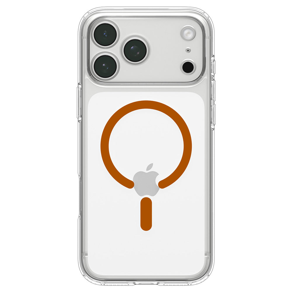 MagSafe pouzdro pro Apple iPhone 18 Pro / 17 Pro, Spigen, Ultra Hybrid, Průhledně oranžové ACS12159