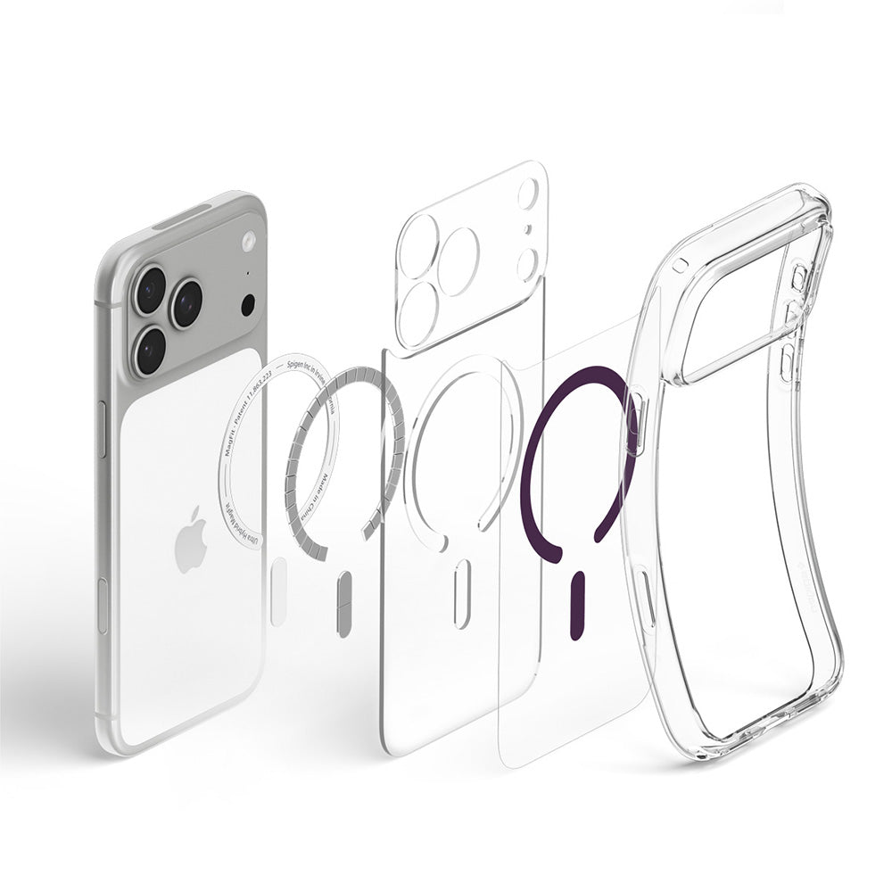Pouzdro MagSafe pro Apple iPhone 18 Pro / 17 Pro, Spigen, Ultra Hybrid, průhledné vínové ACS12335