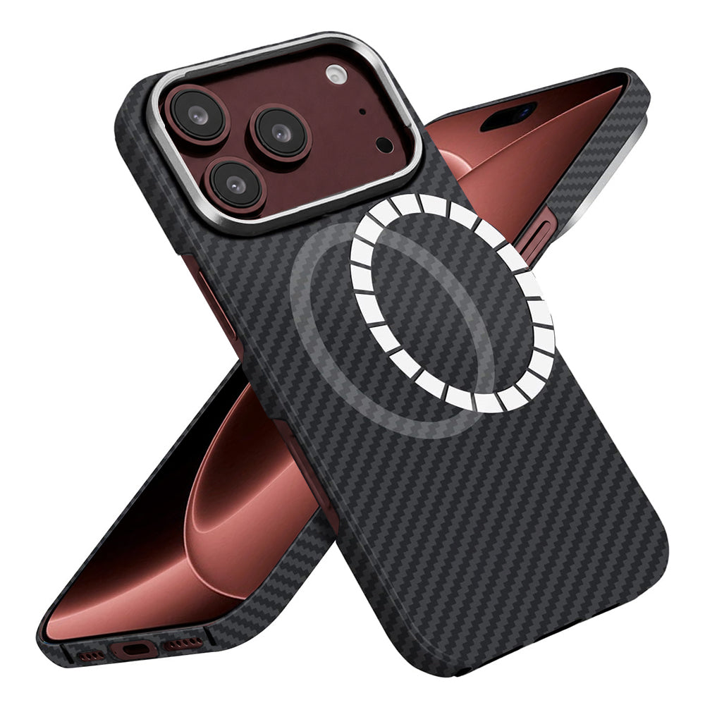Pouzdro MagSafe pro Apple iPhone 18 Pro / 17 Pro, Techsuit, aramidové vlákno, černé