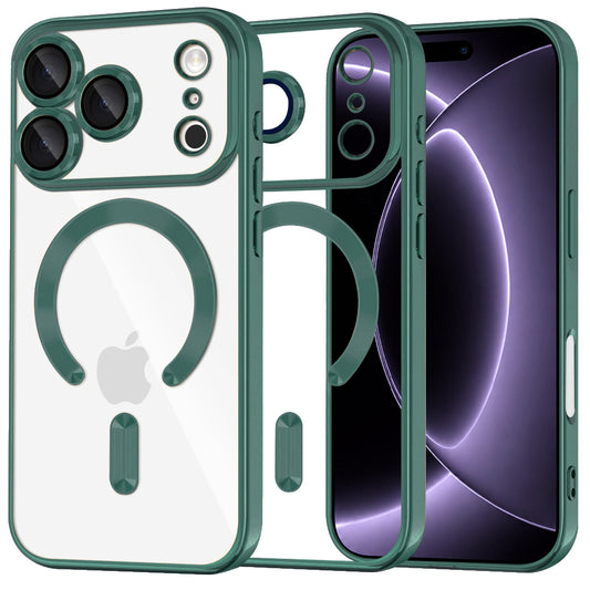 MagSafe pouzdro pro Apple iPhone 18 Pro / 17 Pro, Techsuit, Luxury Crystal, Tmavě zelené