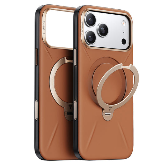 MagSafe pouzdro pro Apple iPhone 18 Pro / 17 Pro, Torras, QPRO Leather, Hnědá