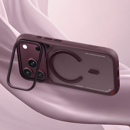 Pouzdro MagSafe pro Apple iPhone 18 Pro Max / 17 Pro Max, Blueo, stojánek s odvodem tepla, saténově vínové