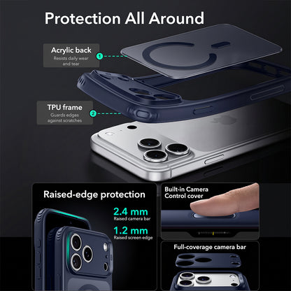 MagSafe pouzdro pro Apple iPhone 18 Pro Max / 17 Pro Max, ESR, Classic Hybrid, Modrá saténová