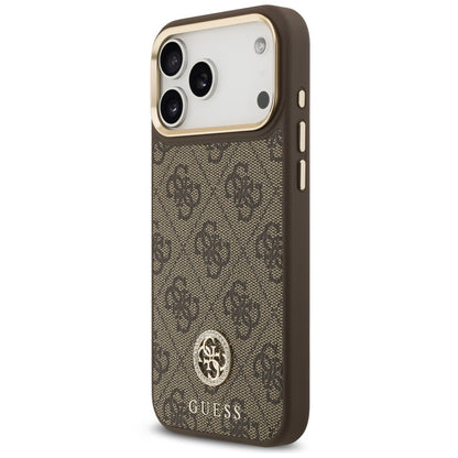Pouzdro MagSafe pro Apple iPhone 18 Pro Max / 17 Pro Max, Guess, 4G Strass Logo, hnědé