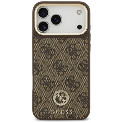 Pouzdro MagSafe pro Apple iPhone 18 Pro Max / 17 Pro Max, Guess, 4G Strass Logo, hnědé