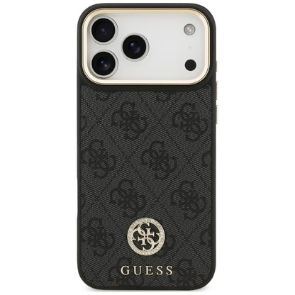 MagSafe Case for Apple iPhone 18 Pro Max / 17 Pro Max, Guess, 4G Strass Logo, Black