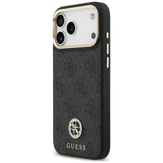 Pouzdro MagSafe pro Apple iPhone 18 Pro Max / 17 Pro Max, Guess, 4G Strass Logo, černé