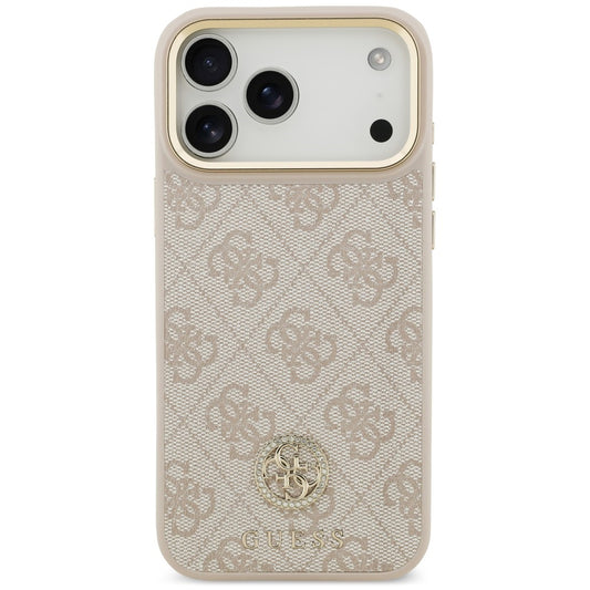 Pouzdro MagSafe pro Apple iPhone 18 Pro Max / 17 Pro Max, Guess, 4G Strass Logo, růžové