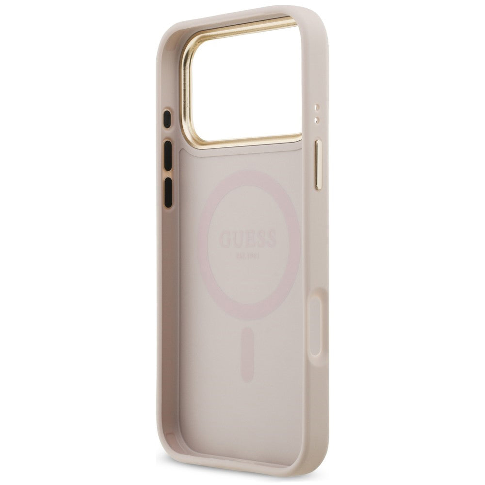 MagSafe Case for Apple iPhone 18 Pro Max / 17 Pro Max, Guess, 4G Strass Logo, Pink