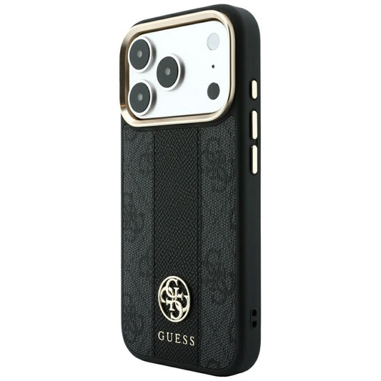 MagSafe pouzdro pro Apple iPhone 18 Pro Max / 17 Pro Max, Guess, 4G Stripe Round Classic Logo, černé